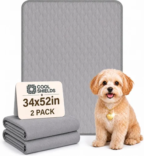 Vista 6 de Almohadilla lavable para orina de perro, 34 x 52 pulgadas para corral, jaula, orinal, suelo, cama, sofá y baúl, almohadillas reutilizables