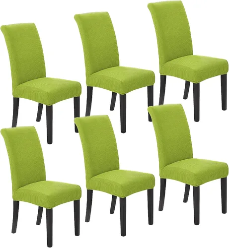 Vista 26 de Juego de 2 fundas para sillas de comedor, fundas elásticas para sillas de comedor, fundas para sillas de cocina de jacquard texturizadas, decoración