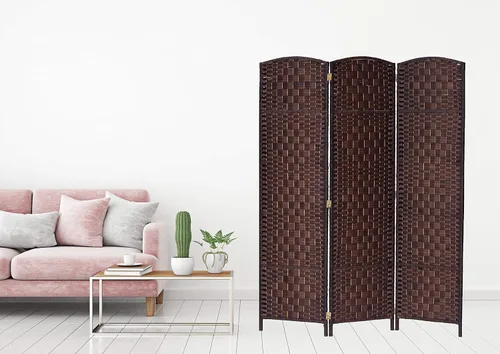 Vista 19 de Legacy Decor 8 Panels Room Divider Privacy Partition Screen Bamboo Fiber Natural Color 5.9 ft High X 11.7 ft Wide