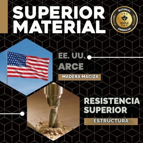 Vista 3 de DuraSteel Mesa de madera maciza, encimera de bloque de carnicero de 24 x 12 pulgadas, tabla de cortar de madera de losa de arce natural para mesa