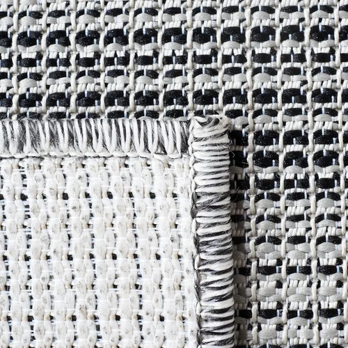 Vista 47 de SAFAVIEH Hampton Collection - Alfombra lavable para exteriores de 2 x 9 pies, color marfil y gris, no desprende pelusa y fácil de limpiar, ideal