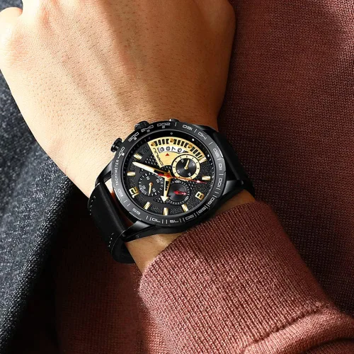 Vista 5 de CRRJU Relojes de lujo para hombre, correa de acero inoxidable y reloj de cuarzo deportivo casual impermeable para hombre, reloj único con fecha