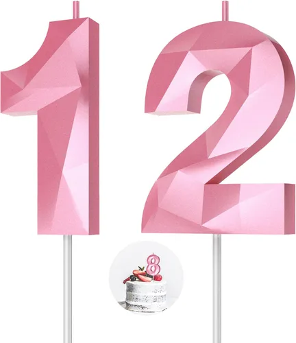 Vista 71 de Velas de cumpleaños con números (0 velas negras), forma de diamante 3D, decoración de pastel de feliz cumpleaños para niños y hombres, cumpleaños