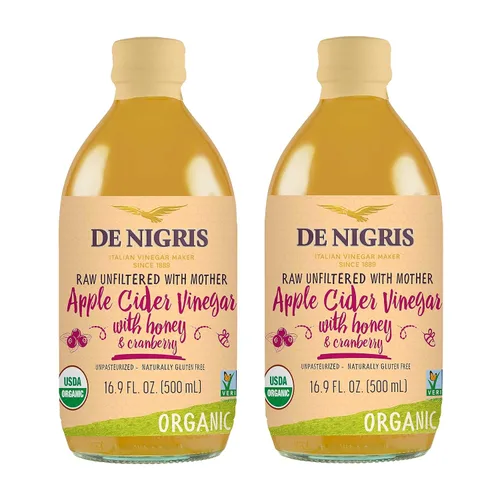 Vista 12 de De Nigris Vinagre de sidra de manzana orgánico crudo y sin filtrar 16,9 oz
