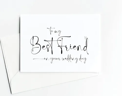 Vista 2 de Tarjeta de boda para novia, para mi mejor amiga, regalo de boda para ella, regalos de mejor amiga, tarjetas de felicitación hechas a mano para novia