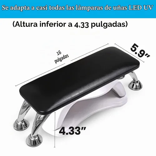 Vista 4 de Reposabrazos para tecnología de uñas, reposabrazos de uñas fácil de limpiar, reduce el dolor de espalda para tecnología de uñas, reposabrazos