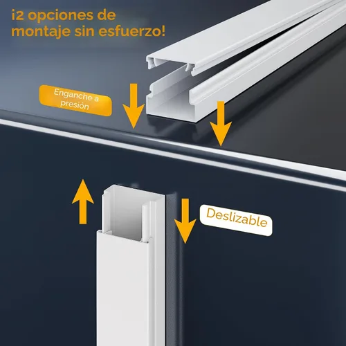 Vista 7 de Ocultador de cable de 56.7 pulgadas, cubiertas de alambre para 1 cable en la pared, cubiertas de cable de alta calidad para cables en la pared Blanco