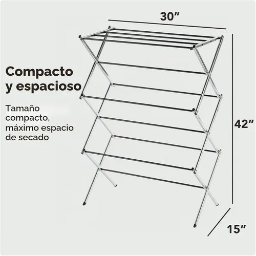 Vista 6 de Displays By Jack Secadora de ropa plegable portátil, estante de secado plegable para ropa, lencería, toallas, ropa de cama, ropa de cama