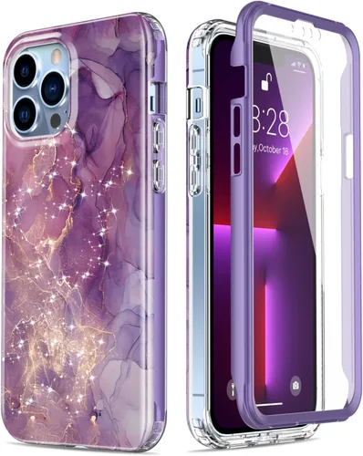 Vista 27 de Esdot Funda protectora para iPhone 13 Mini con protector de pantalla integrado, protección de grado militar con diseños de moda para mujeres