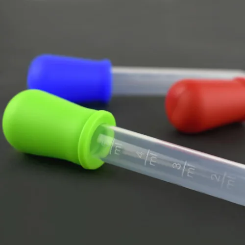 Vista 3 de Paquete de 20 pipetas de plástico goteros de silicona transparente de 0.2 onzas líquidas con punta de bombilla, goteros para ojos para moldes