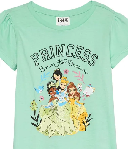 Vista 2 de Disney Girls Disney's Princess Born to Dream Group Short Sleeve T-Shirt