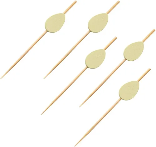 Vista 12 de Palitos de fruta de 3.5 pulgadas, 100 pinchos de cóctel desechables, duraderos, punta afilada, palitos de canapé de bambú, congelables, para copas