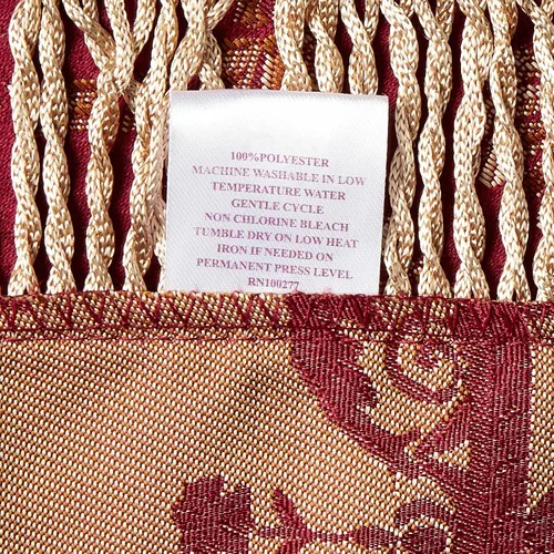 Vista 4 de Violet Linen Prestige - Mantel de diseño de damasco, 60 x 140 pulgadas, color burdeos. Borgoña
