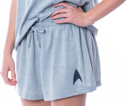 Vista 3 de INTIMO Star Trek Star Fleet Academy - Conjunto de pijama de 2 piezas para mujer, Gris