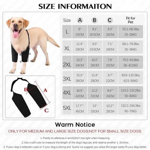 Vista 4 de ROZKITCH Manga de pierna para cirugía de perro para piernas delanteras, protector de rodilla para evitar lamer la herida, codo de herida, manga