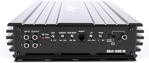 Vista 2 de Skar Audio SKv2-1500.1D Amplificador de subwoofer monobloque Clase D MOSFET de grado de competición, potencia máxima de 2200 W