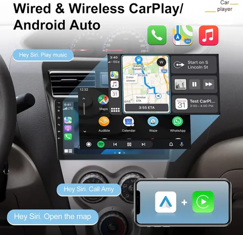 Vista 4 de [2G+32G] Radio de coche para Toyota Vios Yaris 2007-2012, 9 pulgadas Android 11 pantalla táctil estéreo, Carplay/Android Auto/Mirror