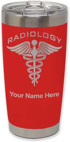 Vista 28 de LaserGram Vaso personalizado de 20 onzas, radiología (negro) Regalo grabado para radiólogos, acero inoxidable aislado al vacío, grabado con láser
