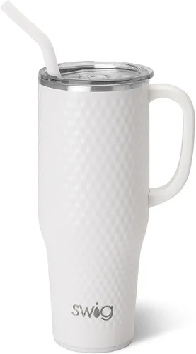 Vista 22 de Swig Life - Taza Mega de 40 onzas, Taza de 40 oz con asa, apta para vasos, apta para lavavajillas, taza aislada extra grande, acero inoxidable