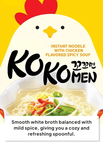 Vista 4 de Comida coreana Paldo KOKOMEN Sabor pollo Sopa picante Ramen instantáneo 5