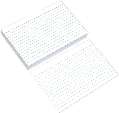 Vista 8 de Home Advantage Tarjetas de índice blancas a rayas de doble cara, tarjetas de notas forradas (3-x-5)