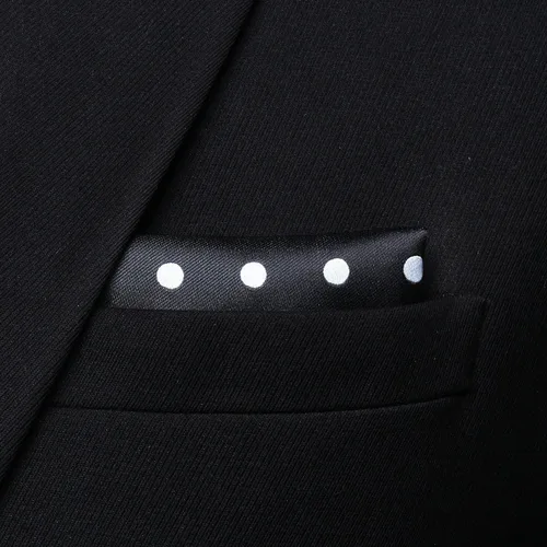 Vista 154 de HISDERN Pajaritas para hombre, diseño de lunares, corbatín y bolsillo cuadrado, clásico, esmoquin de negocios, boda, pajaritas, pañuelo