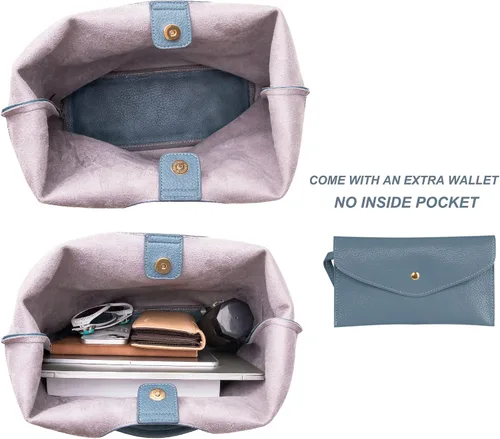 Vista 3 de Montana West Bolsos estilo hobo holgados para mujer, bolsos de hombro suaves de diseñador para mujer, bolso de mano con asa superior