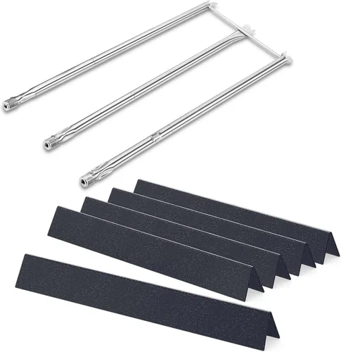 Vista 19 de QuliMetal 44.5 cm SUS304 Barras Aromatizadoras y Deflectores de Calor para Parrillas Weber Genesis 300 Series, Compatibles con Genesis E310 E320