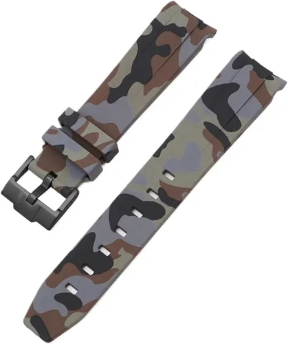 Vista 80 de Correa de camuflaje para Omega Moon Curvo Extremo Pulsera de goma de silicona Hombres Mujeres Sport Watch Band Accesorio 0.787 in