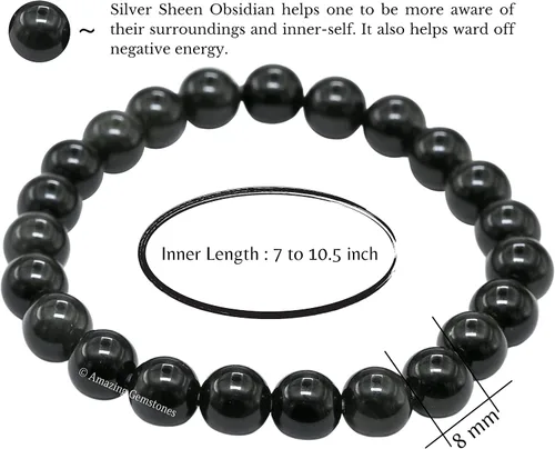 Vista 244 de Amazing Gemstone Crystal Bracelet for Women Men's Gifts - Protection Healing Crystal Bracelet - 8mm Gemstone Beaded Stretchable Bracelet Pulseras