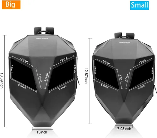 Vista 2 de Crelander Mochila LED para motocicleta, mochila de caballero de 17 pulgadas con pantalla programable para bricolaje, carcasa rígida impermeable 3D