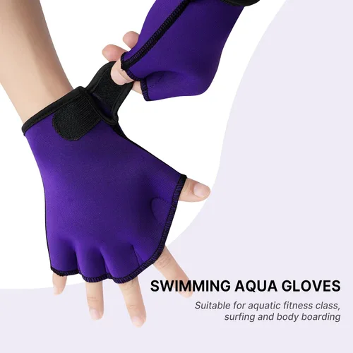Vista 4 de Guantes de natación con malla acuática – Aumenta el fitness y el entrenamiento, remos de resistencia para hombres, mujeres y niños – Mejora