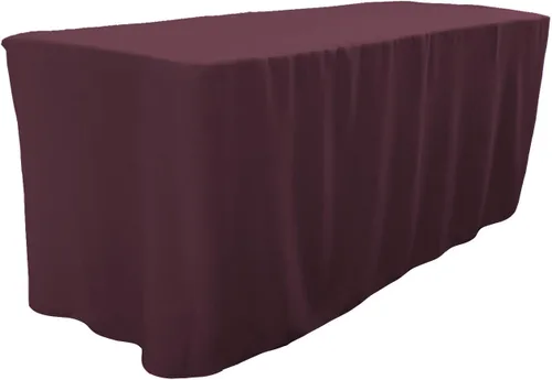 Vista 12 de LA Linen Mantel ajustable de popelina de poliéster, 96.2 in de largo x 30.0 in de ancho x 76.2