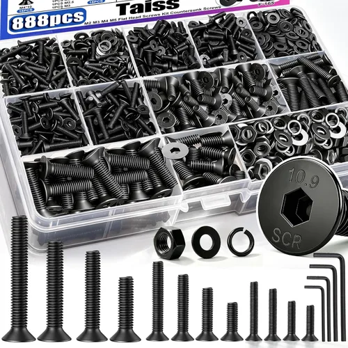 Vista 27 de Taiss 10 piezas de tornillos de cabeza hexagonal de 5/16-18x1, pernos para muebles, tornillos para muebles de acero inoxidable 304, pernos de 1/4