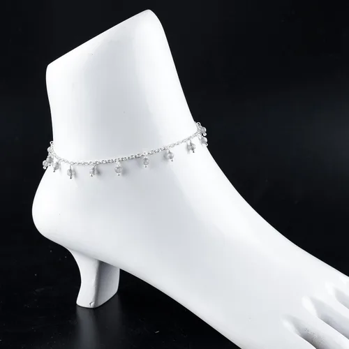 Vista 58 de Yanara Tobilleras de piedras preciosas para mujer, piedra natal natural, chapada en plata, joyería hecha a mano en 8.5 + 1.5 pulgadas, cristales