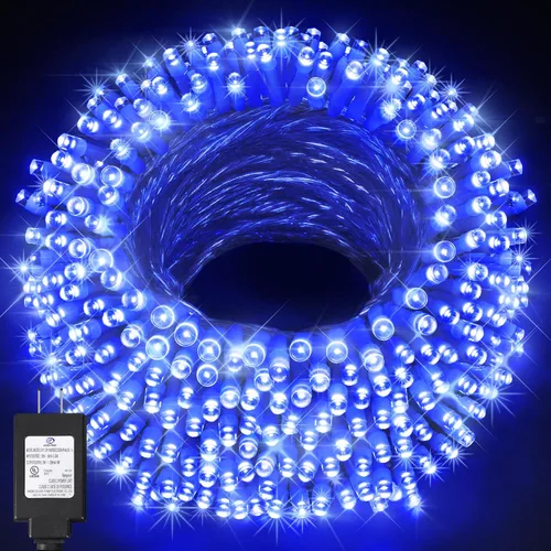 Vista 23 de KNONEW Guirnalda de luces de Navidad para interiores, 60 pies, 180 luces LED impermeables para exteriores, 8 modos de iluminación, función