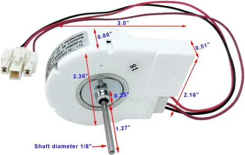 Vista 3 de Piezas de repuesto del motor del ventilador del evaporador del refrigerador DC12V 4W para el refrigerador Vissani/Frigidaire/Magic Chef, el motor