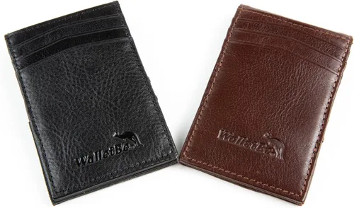 Vista 6 de Cartera RFID para hombre con bolsillo frontal delgado, whisky, ID interno