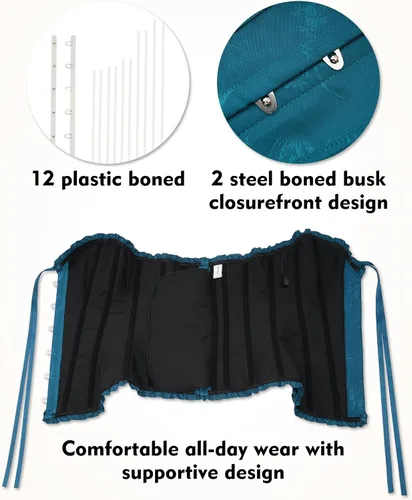 Vista 156 de SZIVYSHI Corsé para mujer, lencería moldeadora, body con cintura de encaje