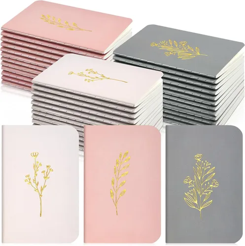 Vista 8 de Outus 36 piezas de mini cuadernos de bolsillo 2.5" x 4" de papel kraft, bloc de notas mini, cubierta blanda en masa, cuaderno de notas de bolsillo
