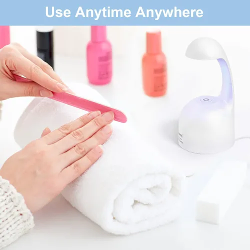 Vista 7 de Mini luz UV para uñas de gel, lámpara de uñas LED UV, diseño de extensión de uñas postizas, secador de uñas, modo de baja temperatura.