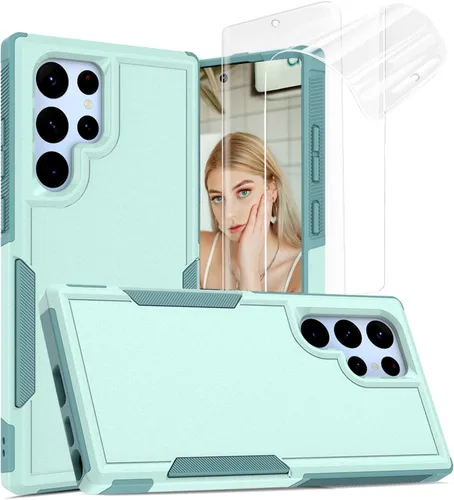 Vista 131 de Jeylly Funda para Samsung Galaxy S10 Plus S10+, ajuste delgado, doble capa, resistente, absorción de golpes, TPU con carcasa trasera de Negro