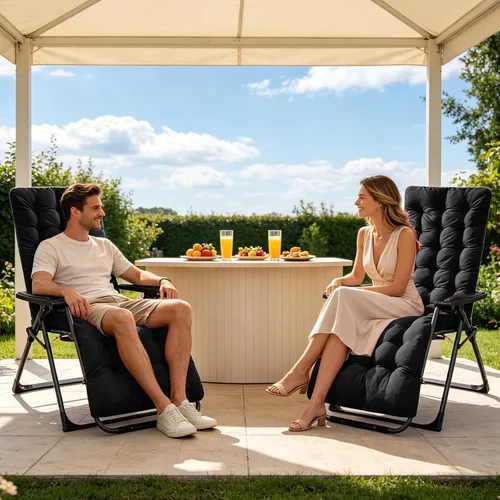 Vista 2 de Moclever Zero Gravity - Cojín para silla de 67 x 22 x 3 pulgadas, almohadilla reclinable acolchada gruesa con 6 lazos seguros, cojín de apoyo suave