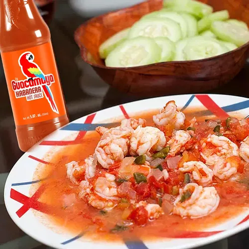 Vista 4 de La Guacamaya Salsa picante Habanera (5.07 fl.oz.) - Salsa picante mexicana con pimienta habanero - Salsa picante - Salsa picante Comida mexicana