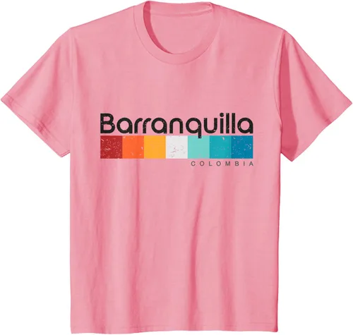 Vista 62 de Barranquilla Colombia - Camiseta de diseño vintage de estilo retro, Blanco, S