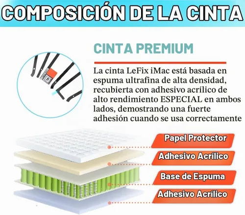 Vista 2 de LeFix Cinta Adhesiva de Repuesto para Panel LCD Tira Pegatina + Kit de Herramientas de Rueda de Corte de Apertura para iMac 21.5'' 2012 2013 2014