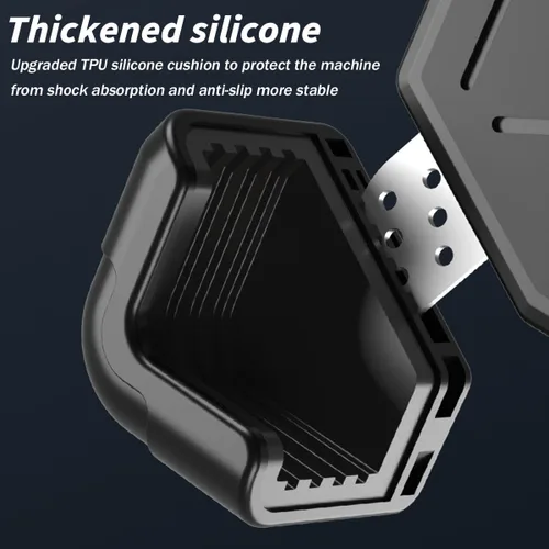 Vista 2 de AUCELI Soporte de teléfono para motocicleta, ABS de liberación rápida para teléfonos de 4.7 a 7.2 pulgadas, antivibraciones con clip giratorio
