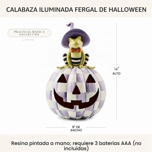Vista 9 de MACKENZIE-CHILDS Fergal iluminado de Halloween Jack-O'-Lantern Halloween Fergal