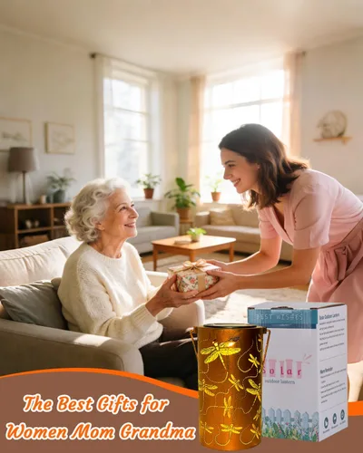 Vista 8 de ANYTALK Faroles Solares de Libélula para Exteriores Impermeables, Regalos de Cumpleaños para Mujeres Mamá Abuela, Luces Solares Colgantes