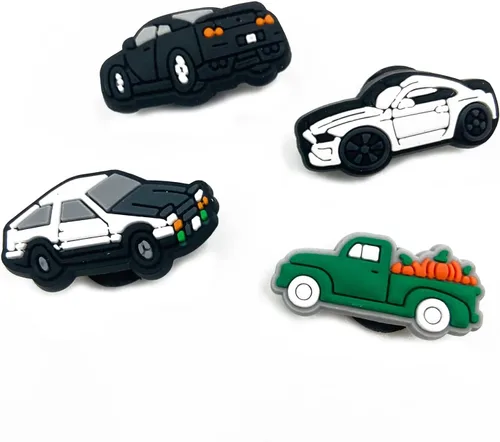 Vista 5 de 14 dijes para zapatos de coche de carreras, camión de carreras, autobús que no se repiten, accesorios de decoración para niños, niñas, adultos